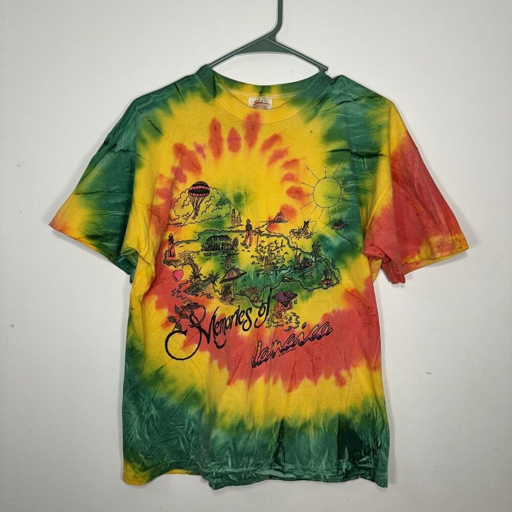 VTG Sun Club T-Shirt Adult S Tye-Dye Beach Memories of Jamaica Single Stitch 90s